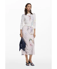 Desigual Women's Long skirt with strokes