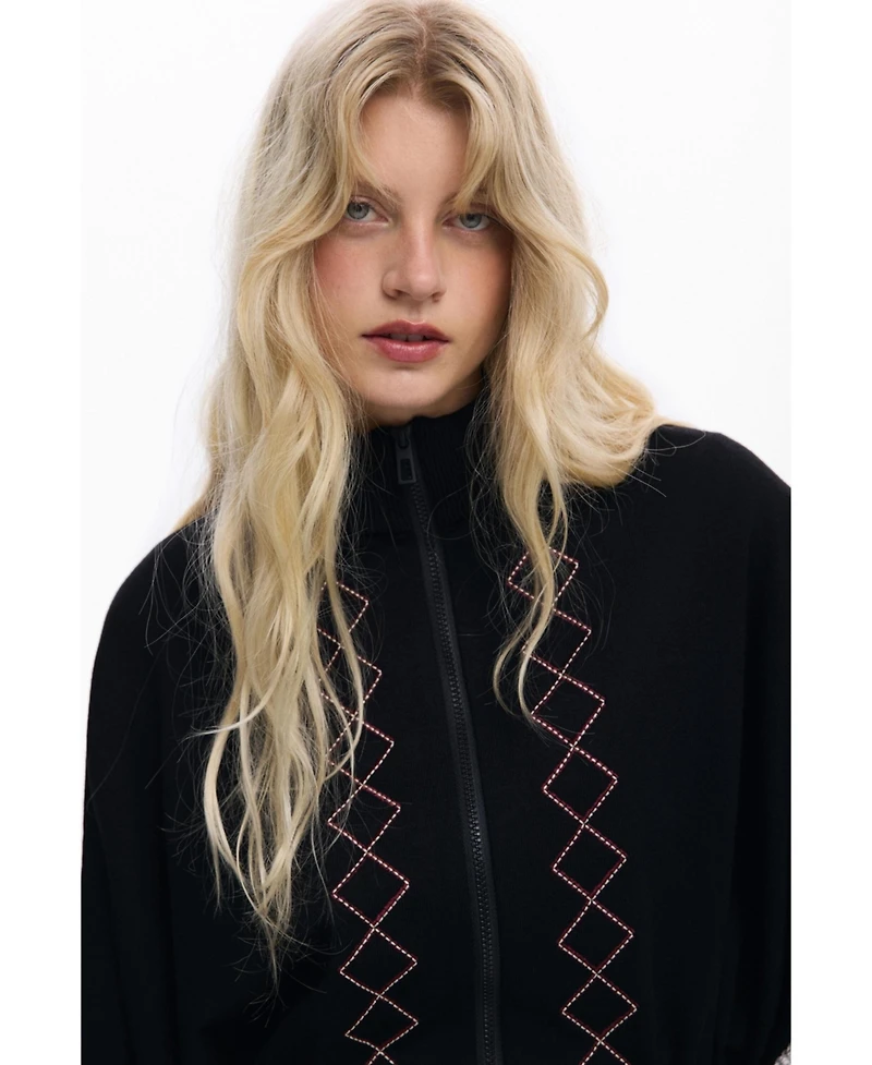 Desigual Women's Zig-zag poncho