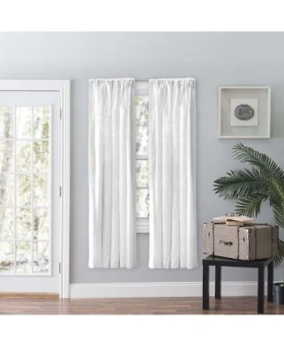 Ellis Eva Candlewick Floral High Quality Embroidery Tailored Panel Pair 3 X22 Rod Pocket 56 X22x84 X22 White