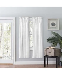 Ellis Eva Candlewick Floral High Quality Embroidery Tailored Panel Pair 3 X22 Rod Pocket 56 X22x84 X22 White