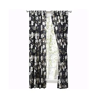 Ellis Curtain Magnolia Lined 3" Rod Pocket Curtain Panel Pair with Tiebacks 100" x 63