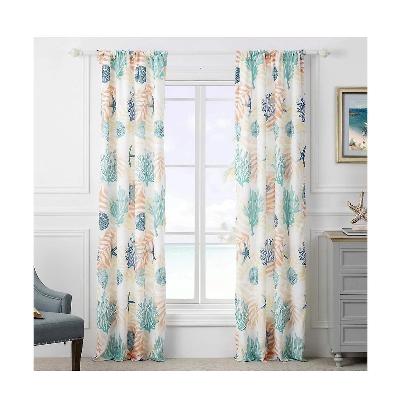 Montego Window Panel Blackout Curtain Pair 42" x 84" Aqua by Greenland Home Fashions