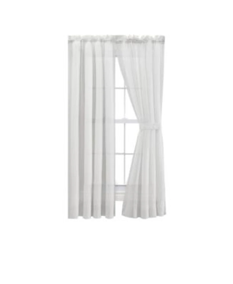 Ellis Curtain Cotton Voile 1.5 X22 Rod Packet Tailored Curtain Panel Pair For Windows 80 X22 X 72 X22 White