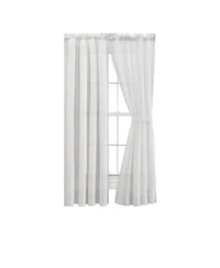 Ellis Curtain Cotton Voile 1.5 X22 Rod Packet Tailored Curtain Panel Pair For Windows 80 X22 X 72 X22 White