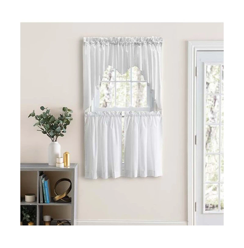 Ellis Classic Tailored Design in a Perma Press Fabric 3" Rod Pocket Premium Lined Swag 84"x36" White