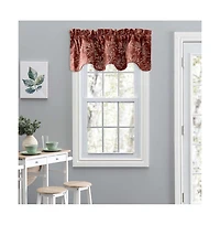 Ellis Curtain Lexington Leaf Pattern on Colored Ground Scallop Valance 58"x15" Brick