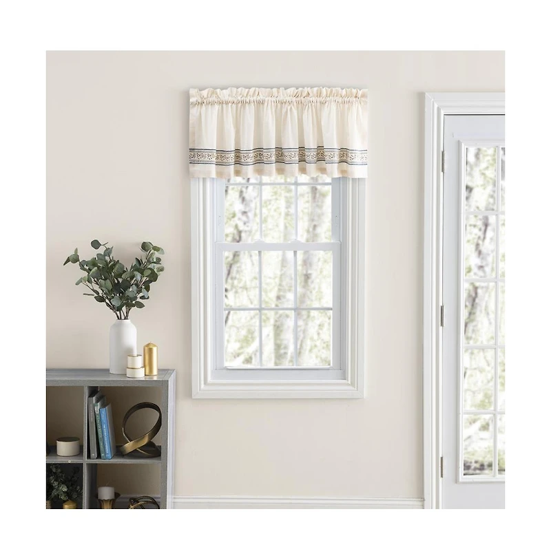 Ellis Curtain Richmark 1.5" Rod Pocket Tailored Valance for Windows 70" x 15" Natural