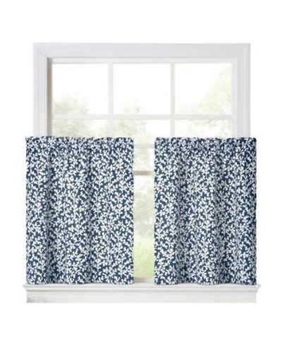 Ellis Curtain Sea Tumble Window Treatment 1.5 X22 Rod Pocket 100 Cotton Curtain Tiers 50 X22 X 30 X22 Navy
