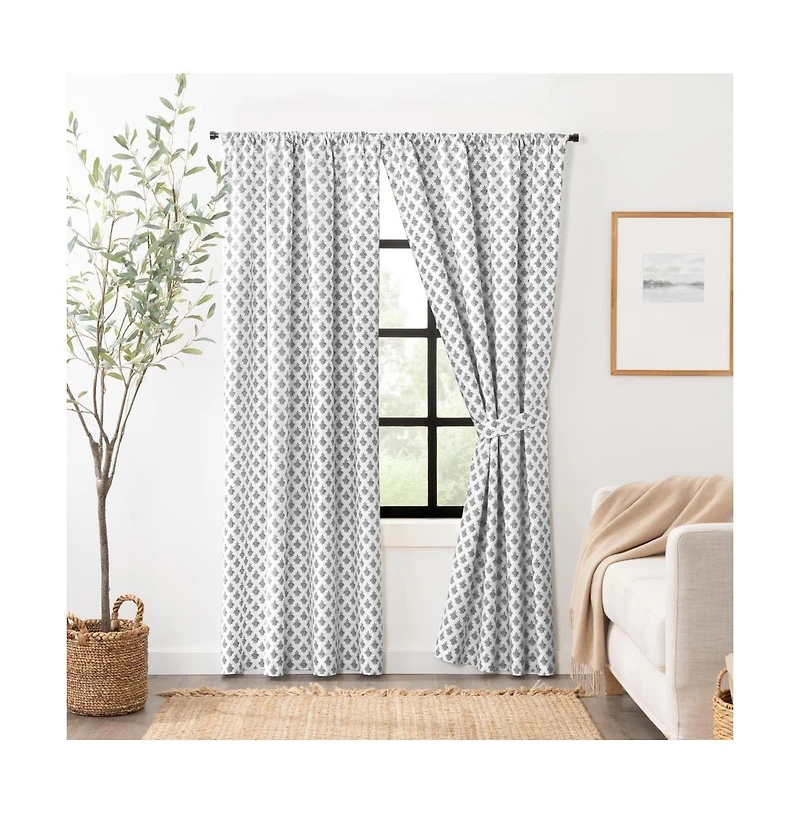Ellis Curtain Manchester Window Treatment 3" Rod Pocket 100% Cotton Curtain Panel Pairs 100" x 63" Black