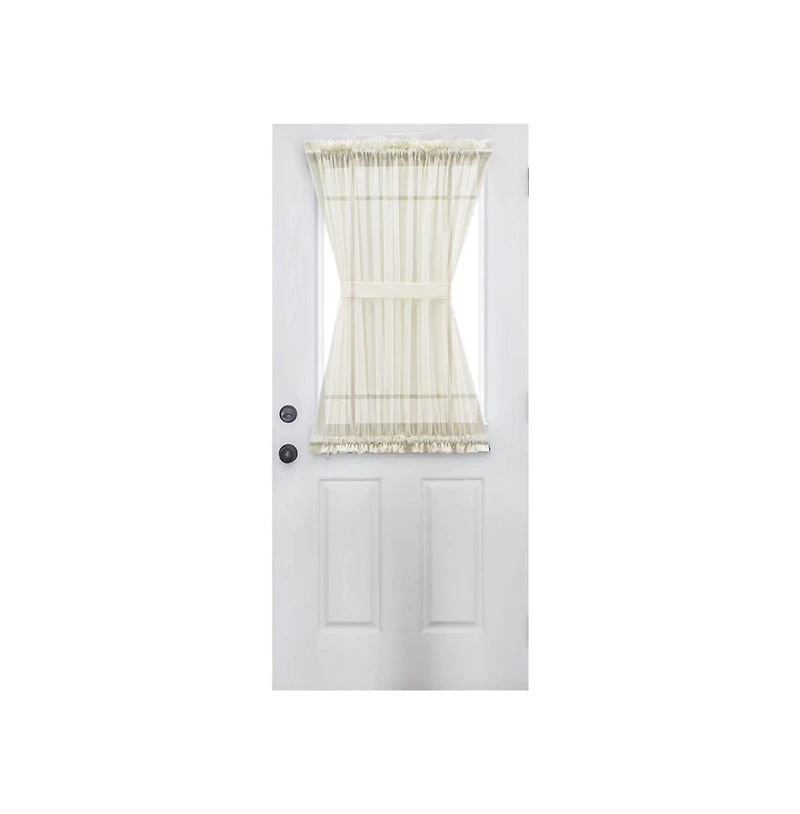 Ellis Curtain Cotton Voile 1.5" Rod Pocket Semi Sheer Door Curain Panel 40" x 72" Natural