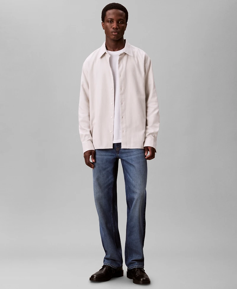 Calvin Klein Men's Melange Flannel Classic-Fit Shirt