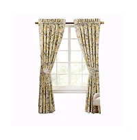 Ellis Curtain Regency 3" Rod Pocket Curtain Panel Pair with Tiebacks 96" x Grey