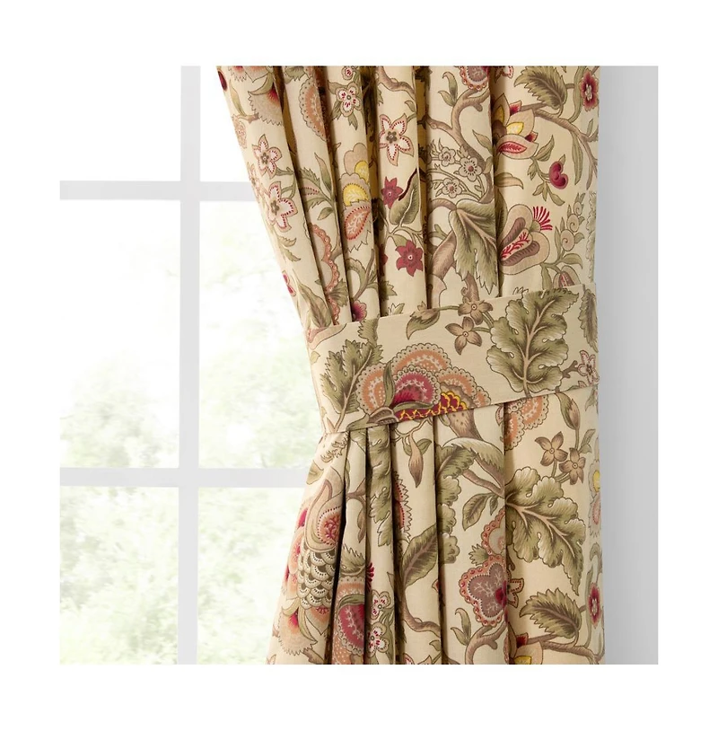 Ellis Curtain Regency 3" Rod Pocket Curtain Panel Pair with Tiebacks 96" x 96" Antique