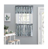 Ellis Curtain Lexington Leaf Pattern on Colored Ground Tailored Valance 58"x15" Blue