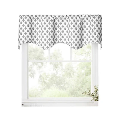 Ellis Curtain Manchester 3" Rod Pocket 100% Cotton Machine Wash and Dry Tailored Valance 50" x 16" Black
