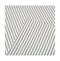 Ellis Curtain Plaza Classic Ticking Stripe Printed on Natural Ground 1.5" Rod Pocket Tailored Tiers 56" x 24" Sage