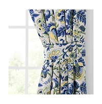 Ellis Curtain Regency 3" Rod Pocket Curtain Panel Pair with Tiebacks 96" x 63" Blue