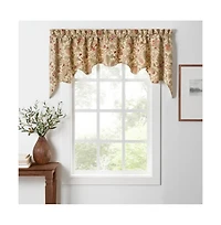Ellis Curtain Regency Swag Shaped 3" Rod Pocket Valances for Windows 50" x 30" Antique