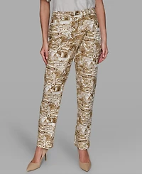 Karl Lagerfeld Paris Women's Printed Ankle Pants
