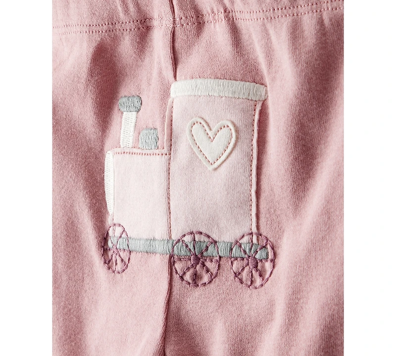 Carter's Baby Girls 3-Piece Train Print Bodysuit, Long-Sleeve Bodysuit and Pants Set