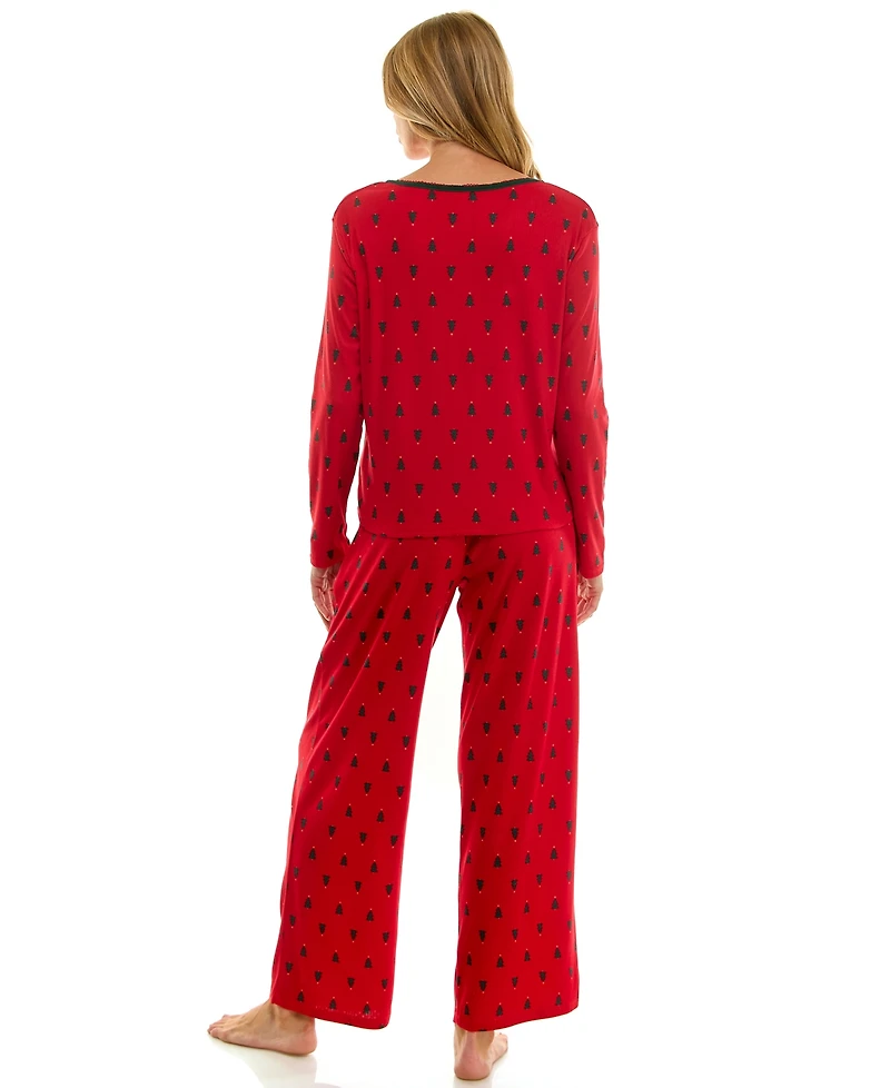 Roudelain Women's 2-Piece Printed Long-Sleeve Top and Pants Set