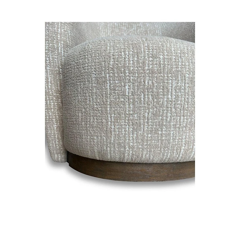 Parker Living 1 Pc (Sand Dollar) 360° Swivel, Shelter Arms, Integrated Seat Cushion, Tawny Wood Base Tatum Accent Chair