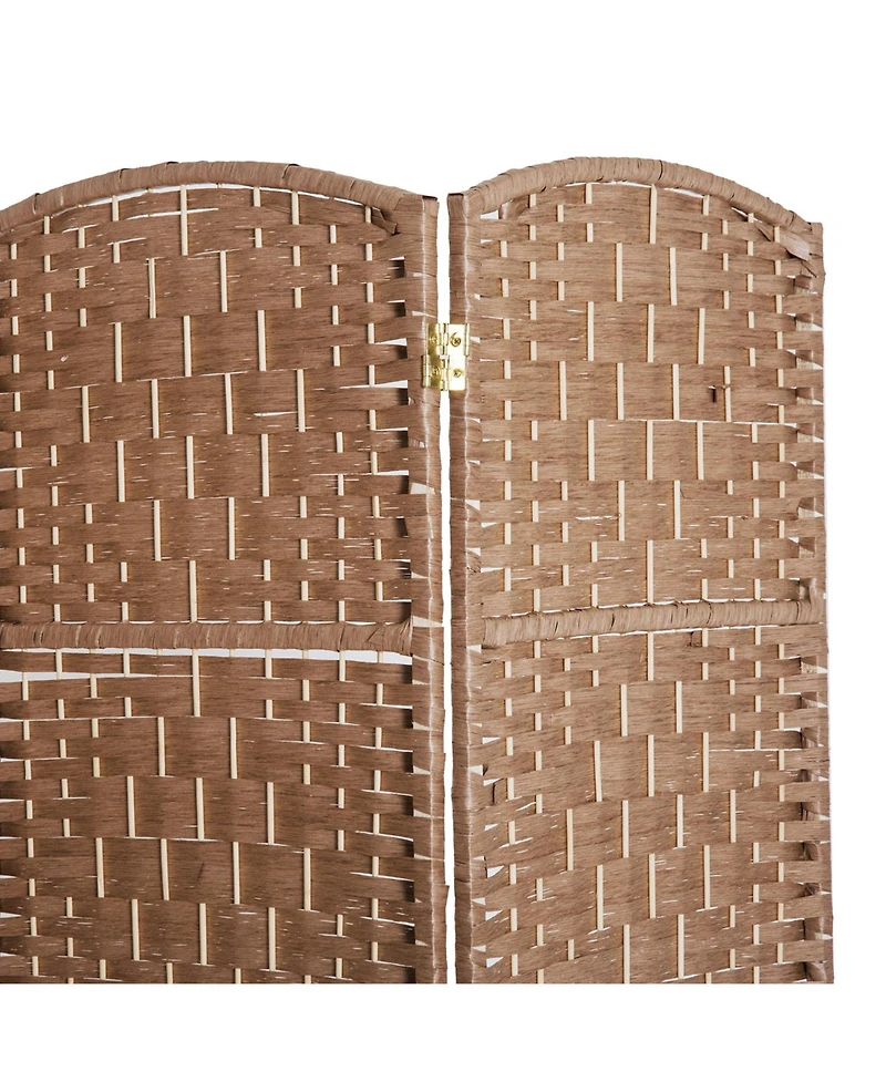 Homcom Panel Resin Wicker Folding Room Divider Privacy Screen Home Office Decor