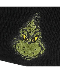 The Grinch Men's Embroidery Black Acrylic Yarn Standard Cuff Beanie