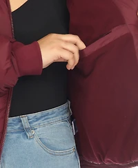 White Mark Plus Quilted Puffer Crop Jacket with Hood