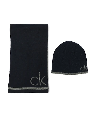 Calvin Klein Men's 2-Piece Fuzzy Scarf and Hat Set