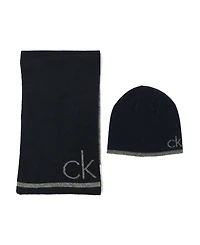 Calvin Klein Men's 2-Piece Fuzzy Scarf and Hat Set