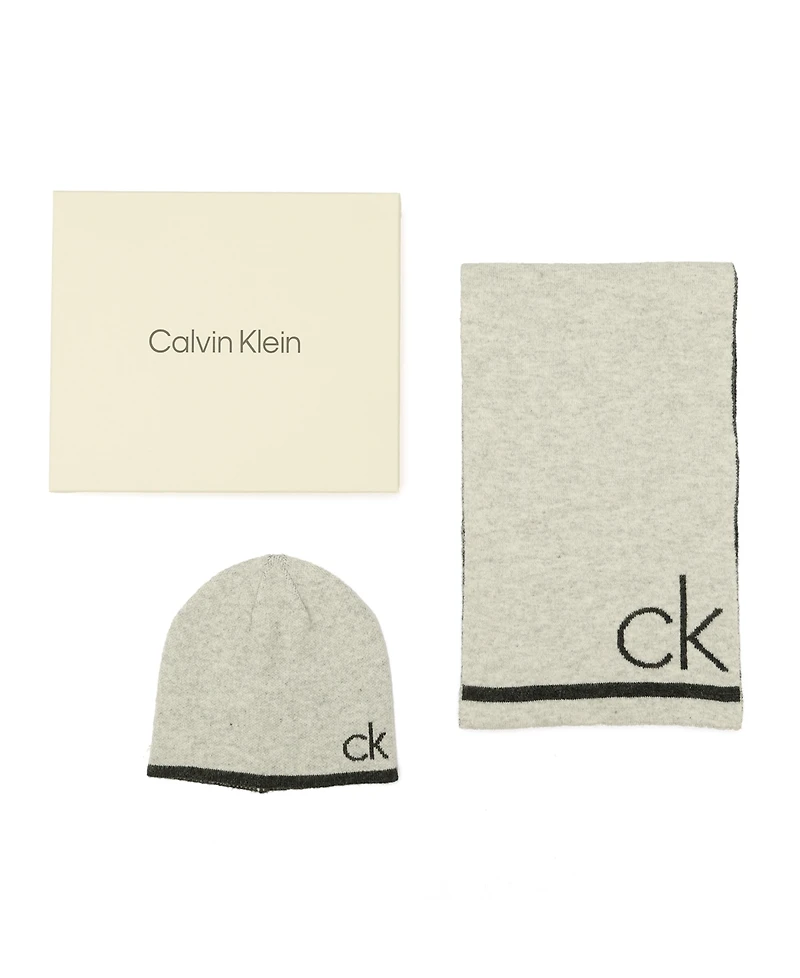 Calvin Klein Men's 2-Piece Fuzzy Scarf and Hat Set