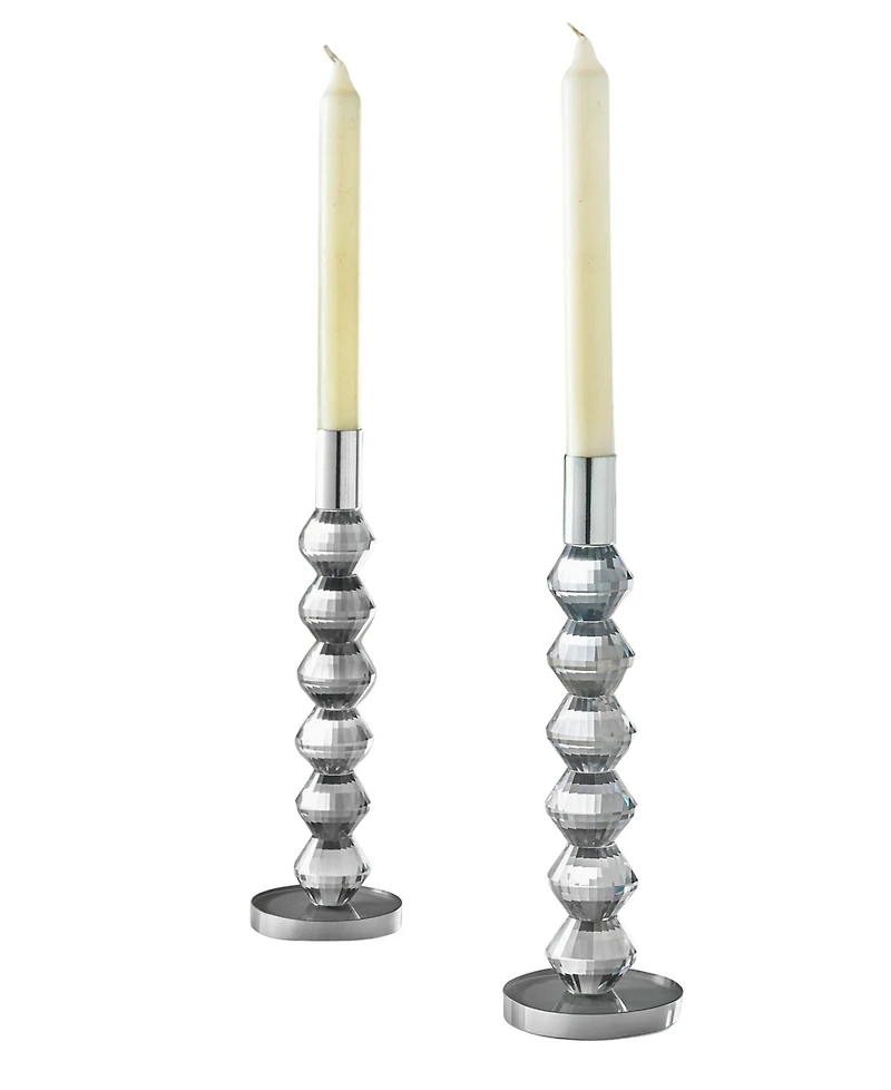 Philip Whitney Reed Clear Candlesticks, Set of 2