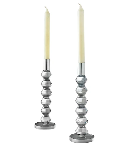 Philip Whitney Reed Clear Candlesticks, Set of 2