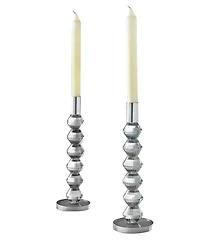 Philip Whitney Reed Clear Candlesticks, Set of 2