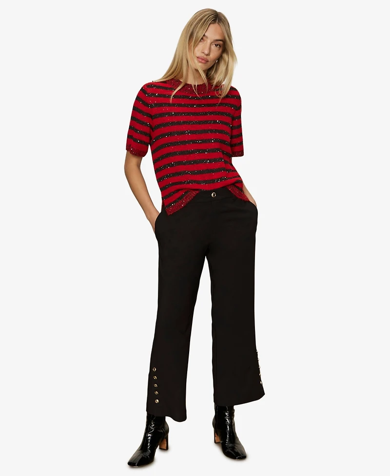 Sanctuary Women's Short-Sleeve Shine Sweater T-Shirt