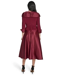 Jessica Howard Women's 3/4-Rhinestone V-Neck Cuff Sleeve Dress