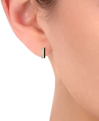 Macy's Diamond Hoop Earrings (1/3 ct. t.w.) in 10K Yellow Gold with White and Black Rhodium