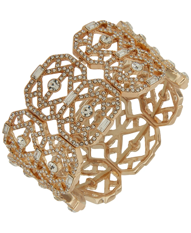 Karl Lagerfeld Paris Glass Crystal Stone Mosaic Pave Bangle Bracelet