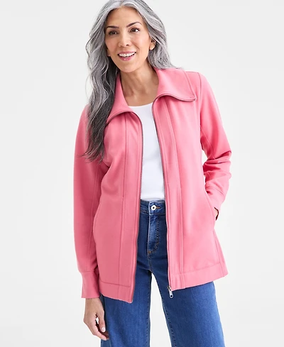 Style & Co Women's Zip-Front Fleece Tunic, Exclusively at Macy's