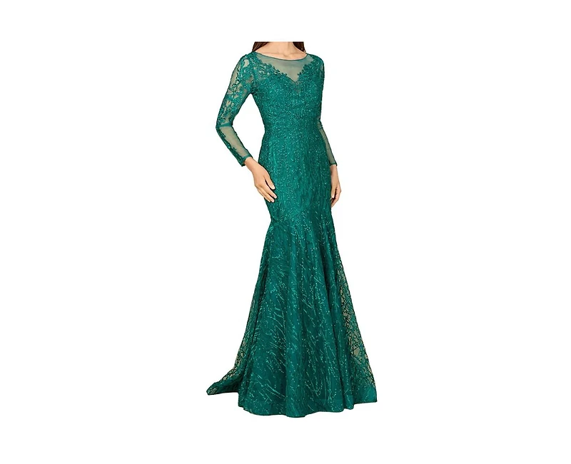 Lara Women's Mermaid, Long Sleeve Lace Gown