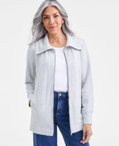 Style Co Womens Luxlounge Zip Front Fleece Tunic Exclusively At Macys