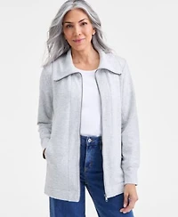 Style Co Womens Luxlounge Zip Front Fleece Tunic Exclusively At Macys