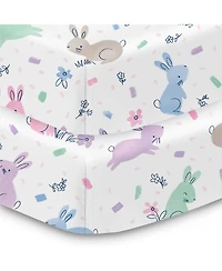 BreathableBaby Cotton Percale Fitted Sheet, For 52" x 28"/132 71 cm Crib & Toddler Bed Mattress (2-Pack)
