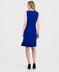 Kasper Women's Stretch-Crepe Pleat-Hem Sheath Dress, Regular & Petite
