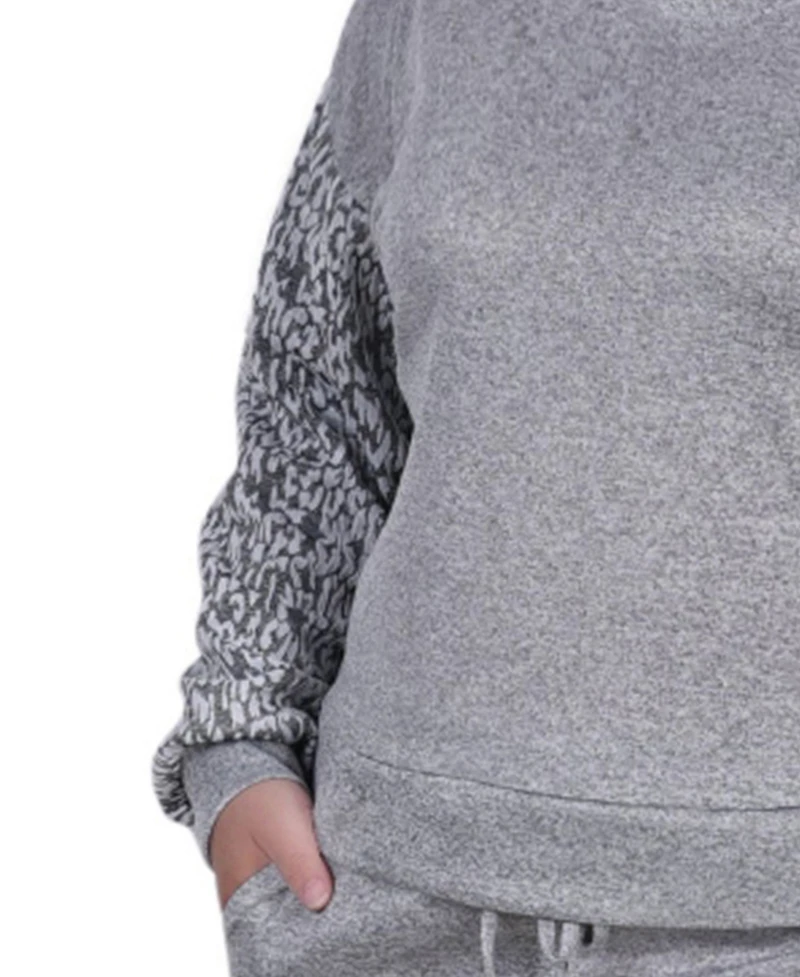 Ny Collection Women's Plus Long Sleeve Jogger Set