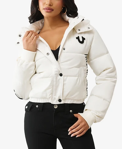True Religion Women's Branded Nylon Puffer Jacket