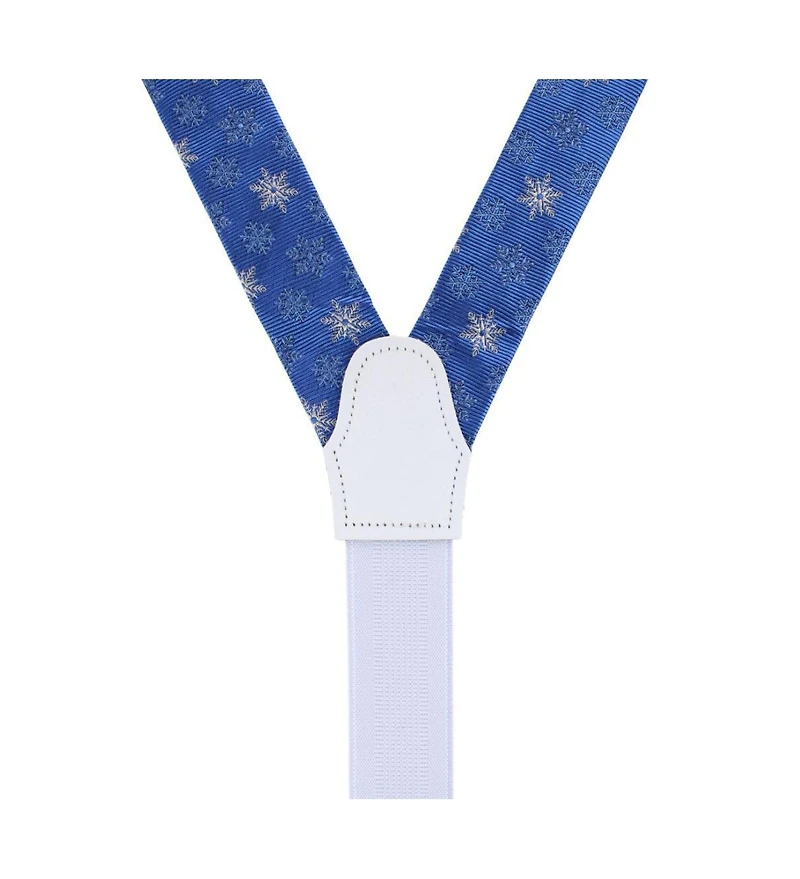 Trafalgar Men's Let It Snow Novelty Snowflake Silk Formal End Suspenders