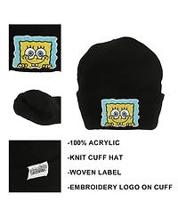Spongebob Squarepants Men's Embroidery Acrylic Knit Standard Cuff Beanie