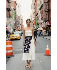 Jessie Zhao New York Double Sided Silk Scarf Midnight Garden